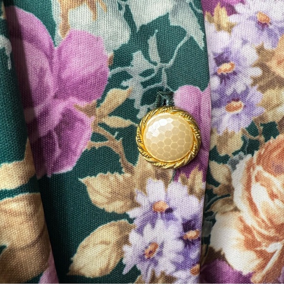 Vintage 80s Lynn B for Ms Lea Prairie Dress Set 18W Floral Lace USA Cottagecore - Picture 6 of 9